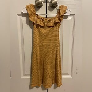 Yellow and white striped dress